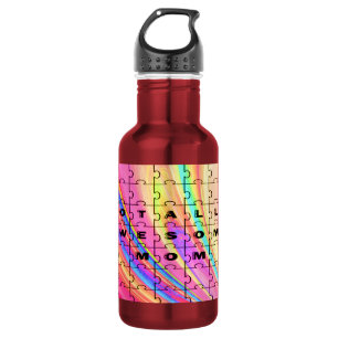 Bouteille D'eau En Acier Inoxydable Totally Awesome Maman rose Swirl Puzzle