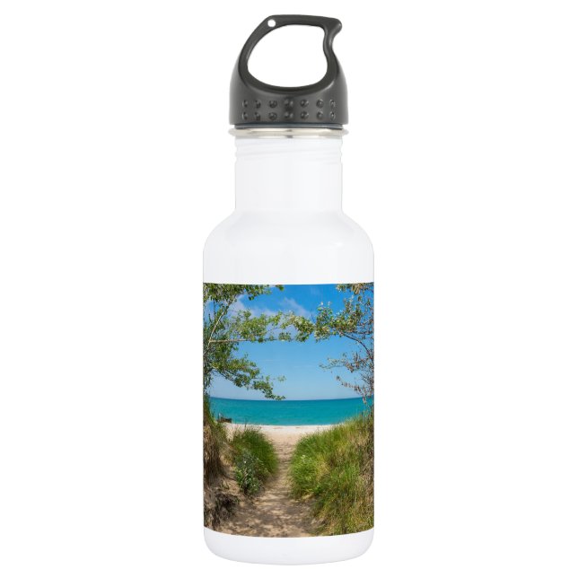 Bouteille D'eau En Acier Inoxydable Tranquillité du lac Michigan (Devant)