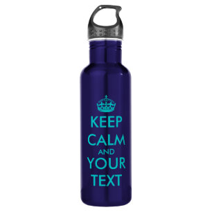 Bouteille D'eau En Acier Inoxydable Turquoise KeepCalm Personalizable