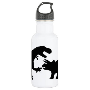 Bouteille D'eau En Acier Inoxydable Tyrannosaure et Triceratops b