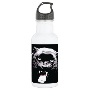 Bouteille D'eau En Acier Inoxydable Yeux Jaguar noirs et blancs