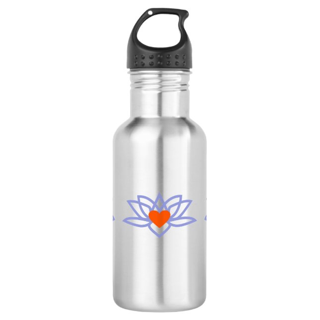 Bouteille D'eau En Acier Inoxydable Yoga Lotus Heart (Devant)