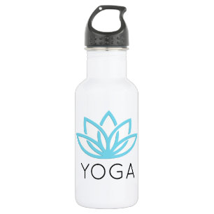 Bouteille D'eau En Acier Inoxydable Yoga Lotus simple bleu Waterbottle