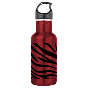 Bouteille D'eau En Acier Inoxydable Zebbra barre noir et blanc