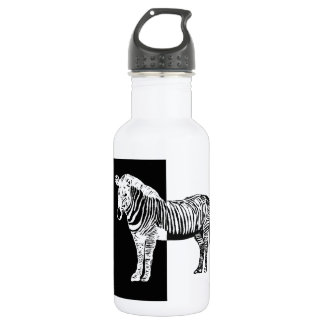 Bouteille D'eau En Acier Inoxydable Zèbre noir et blanc