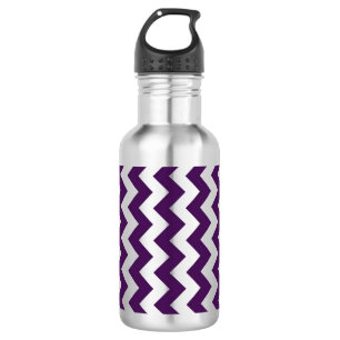 Bouteille D'eau En Acier Inoxydable Zigzag violet et blanc