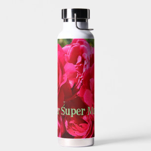 Bouteille d'eau en aluminium Fleurs Rhodies Orange