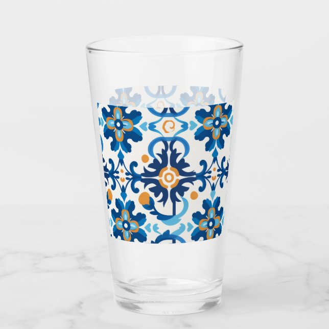 Bouteille d'eau en verre plaqué avec contrôle bleu (Devant)
