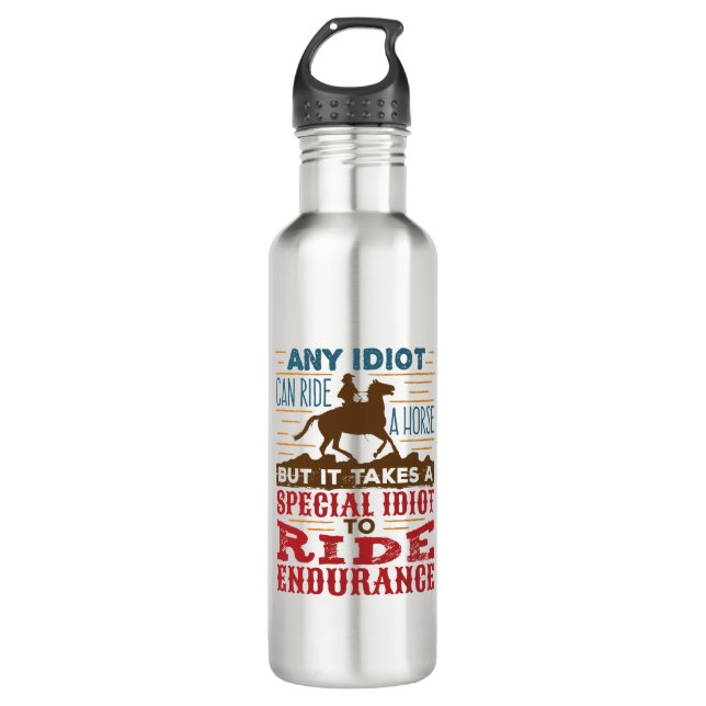 Bouteille D'eau Endurance Horse équitation Drôle N'Importe Quel Id (Devant)