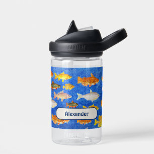 Bouteille D'eau Enfants Nom personnalisé Poisson dans la mer thème