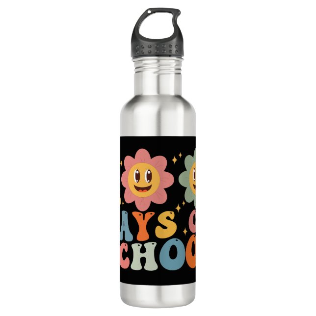 Bouteille D'eau Enseignant Enfants Retro Super 100 Jours 0f École (Devant)