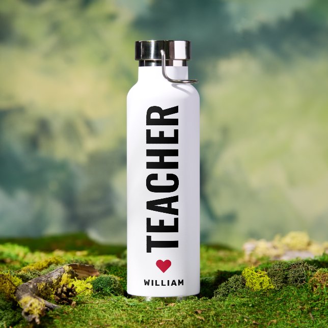 Bouteille D'eau Enseignants personnalisés Moderne Saint Valentin C (Extérieur)