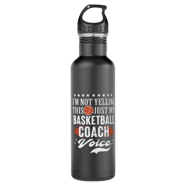 Bouteille D'eau entraîneur de basket | Je ne hurle pas (Devant)