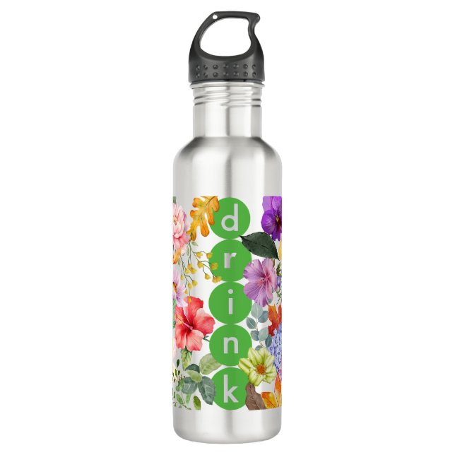 Bouteille D'eau Enveloppe de tombeur inspirée par la nature - Fleu (Devant)