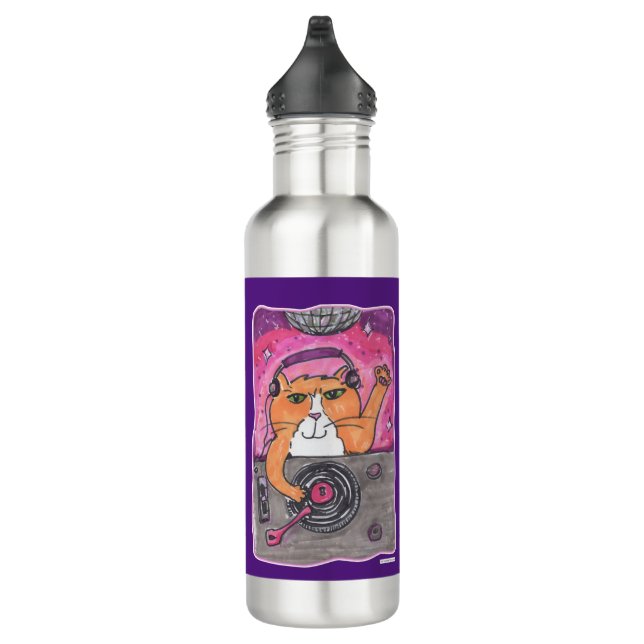 Bouteille D'eau Epic Dj Cat Marker Illustration Cartoon Fun (Droite)