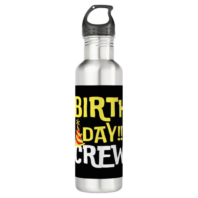 Bouteille D'eau Équipage du jour de l'anniversaire (Devant)