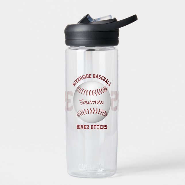 Bouteille D'eau équipe de baseball nom enfants ados personnalisés (Gauche)