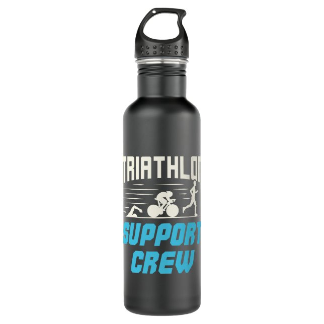 Bouteille D'eau Équipe de soutien au triathlon (Devant)