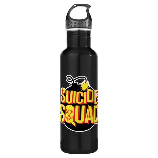 Bouteille D'eau Équipe de suicide | Logo de la bombe (Devant)