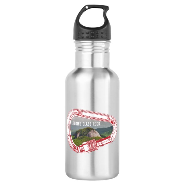 Bouteille D'eau Escalade de verre à la recherche Carabiner (Devant)