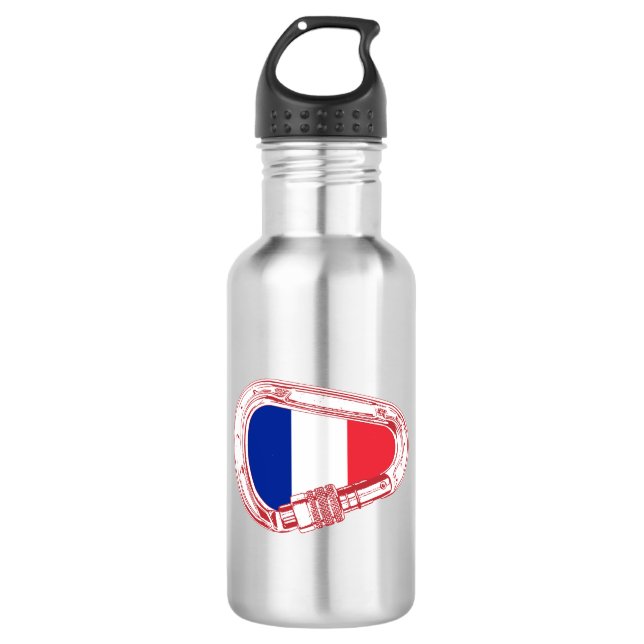 Bouteille D'eau Escalade Drapeau France Carabiner (Devant)