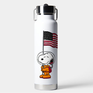 Bouteille D'eau ESPACE Snoopy avec astronaute du drapeau