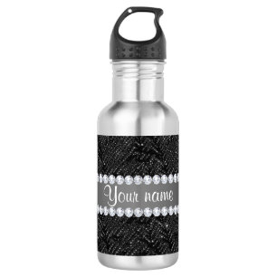 Bouteille D'eau Étincelles et diamants noirs de paillettes de Fau