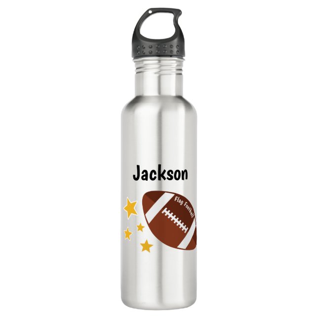 Bouteille D'eau Étoiles de football drapeau pour enfants Personnal (Devant)
