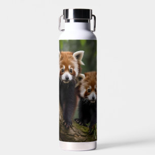 Bouteille D'eau "Explorateurs en haut de l'arbre : Pandas rouge bé