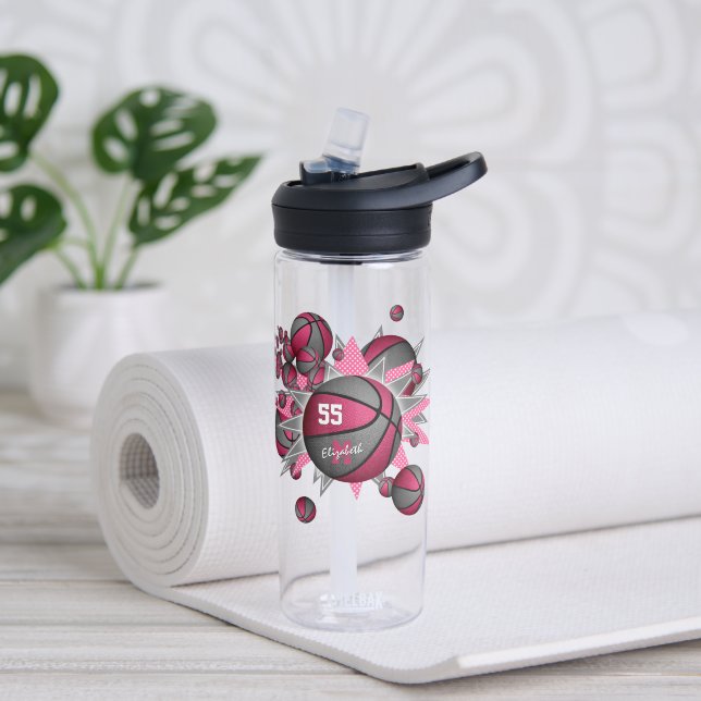 Bouteille D'eau explosion de basket-ball rose gris pour fille spor (Yoga)