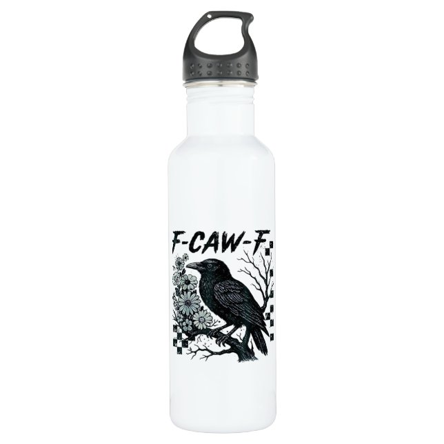 Bouteille D'eau F-Caw-F Crow Bird Retro Classic (Devant)