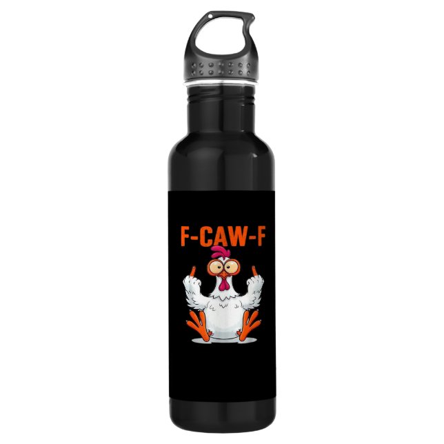 Bouteille D'eau F-Caw-F Funny Chicken Classic Minimal Clean (Devant)