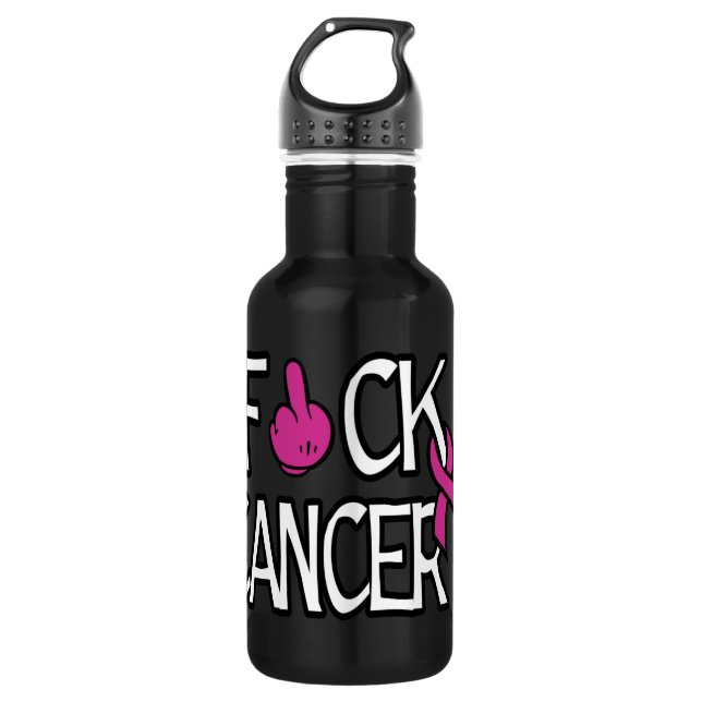 Bouteille D'eau F#CK CANCER...Cancer du sein (Devant)
