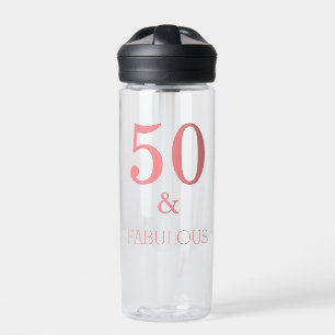 Bouteille D'eau Fabuleux 50 Anniversaire Fête Couleur Personnalisé