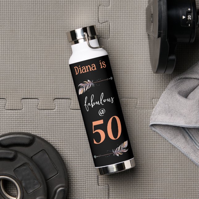 Bouteille D'eau Fabuleux @ 50e Anniversaire Flèches Bohème Noir (Couvercle)