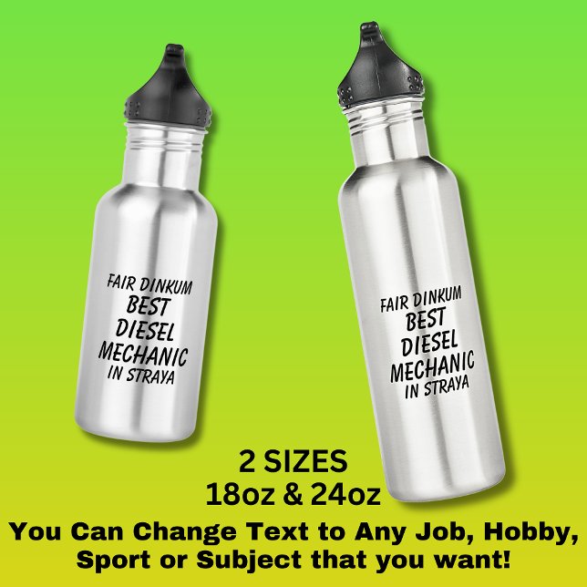 Bouteille D'eau Fair Dinkum MEILLEUR DIESEL MÉCANIQUE à Straya (Créateur téléchargé)