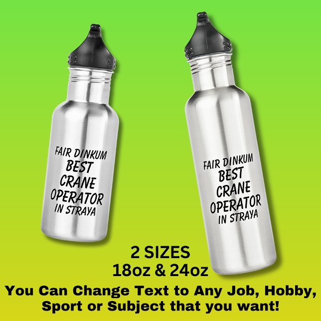 Bouteille D'eau Fair Dinkum MEILLEUR OPÉRATEUR DE CRANE à Straya (Créateur téléchargé)