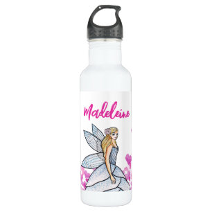 Bouteille D'eau Fairy Princess Pink Hearts Illustration de mode