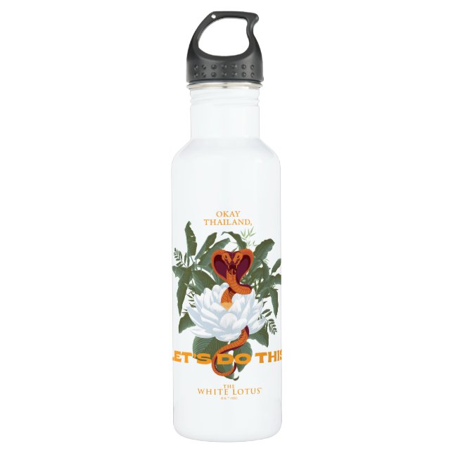 Bouteille D'eau "Faisons ça" Cobra - Le Lotus Blanc (Devant)