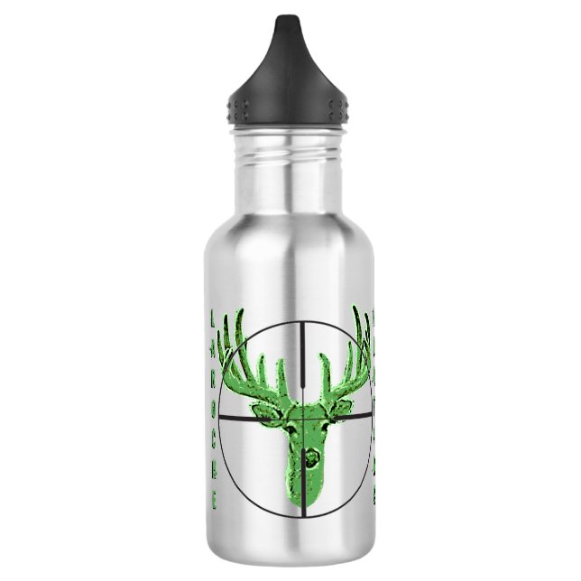 Bouteille D'eau Faites votre propre logo de chasse de cerfs (Gauche)