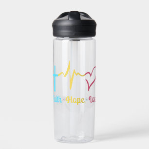 Bouteille D'eau Faith Hope Love Hearts