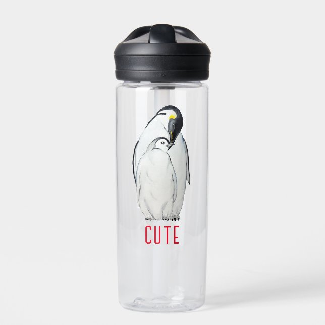 Bouteille D'eau Famille mignonne de pingouins empereurs T-Shirt (Extérieur)