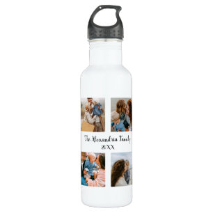 Bouteille D'eau Famille personnalisée 4 photo collage modèle