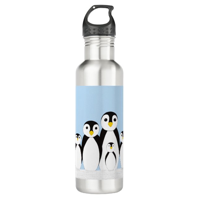 Bouteille D'eau Famille Pingouin mignonne (Devant)