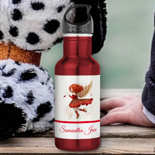 Bouteille D'eau Fantaisie d'art de petite fée volante rouge