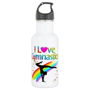 BOUTEILLE D'EAU FANTASTIQUE GYMNAST FILLE I LOVE GYMNASTIC DESIGN