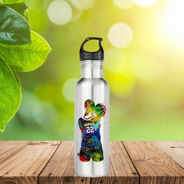 Bouteille D'eau Female Basketball Player (Créateur téléchargé)