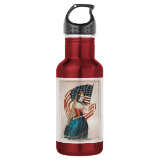 Bouteille D'eau Femme américaine patriotique | Drapeau américain |