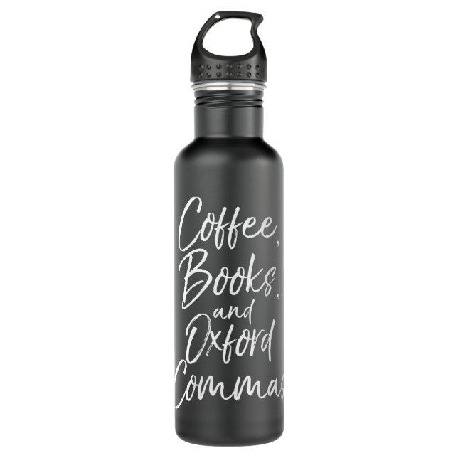 Bouteille D'eau Femme Drôle Anglais Enseignant Cadeau Café, Livres (Devant)