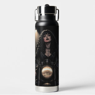 Bouteille D'eau Femme gothique romantique magnifique sur motocycle